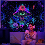 Tapestry alishomtll fluorescerende svamp sort lys mandala Hjem - Tilbehør og dekorationer Naty Shop