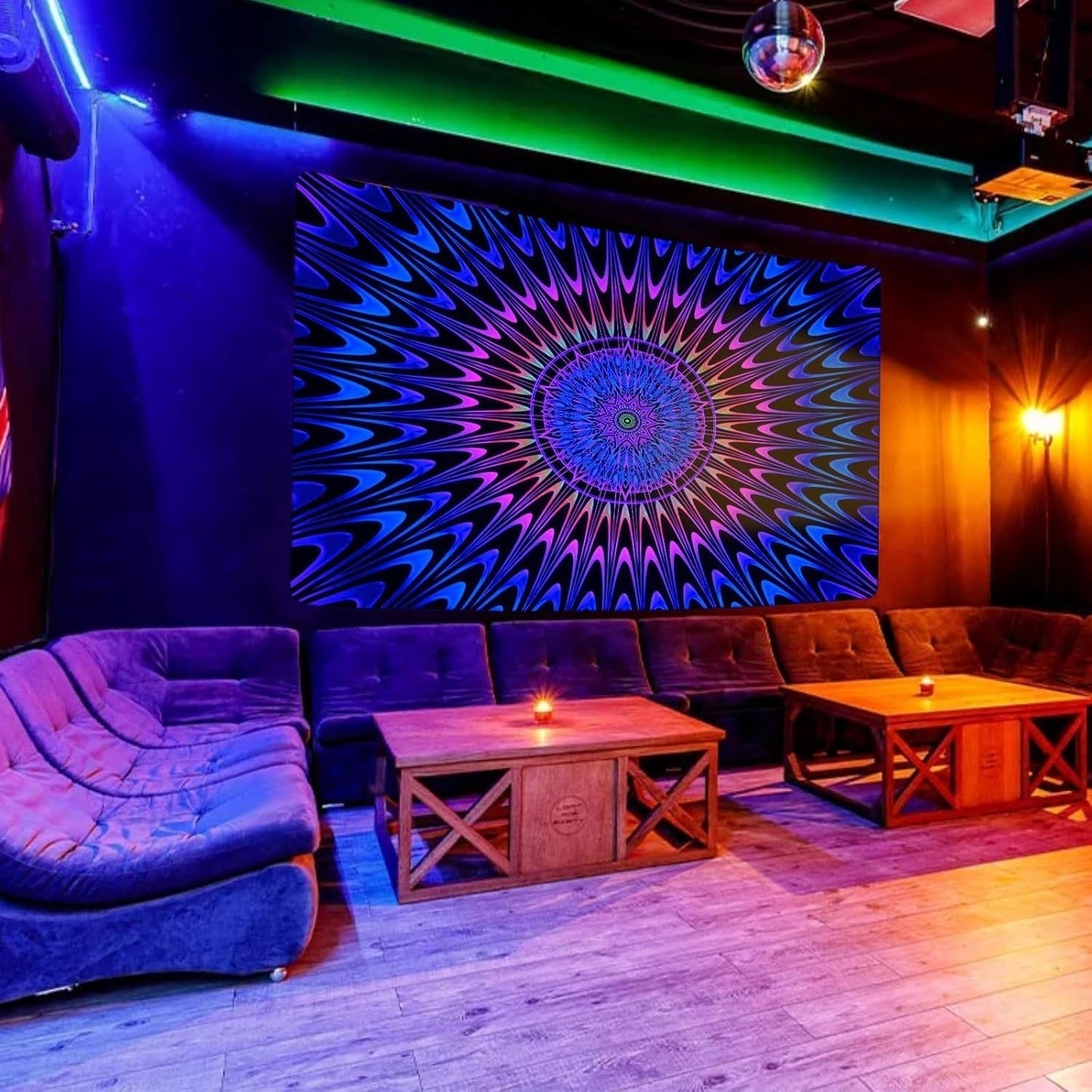 Tapestry alishomtll farvet mandala sort lys kunst Hjem - Tilbehør og dekorationer Naty Shop