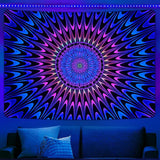 Tapestry alishomtll farvet mandala sort lys kunst Hjem - Tilbehør og dekorationer Naty Shop 210L X 150B Cm