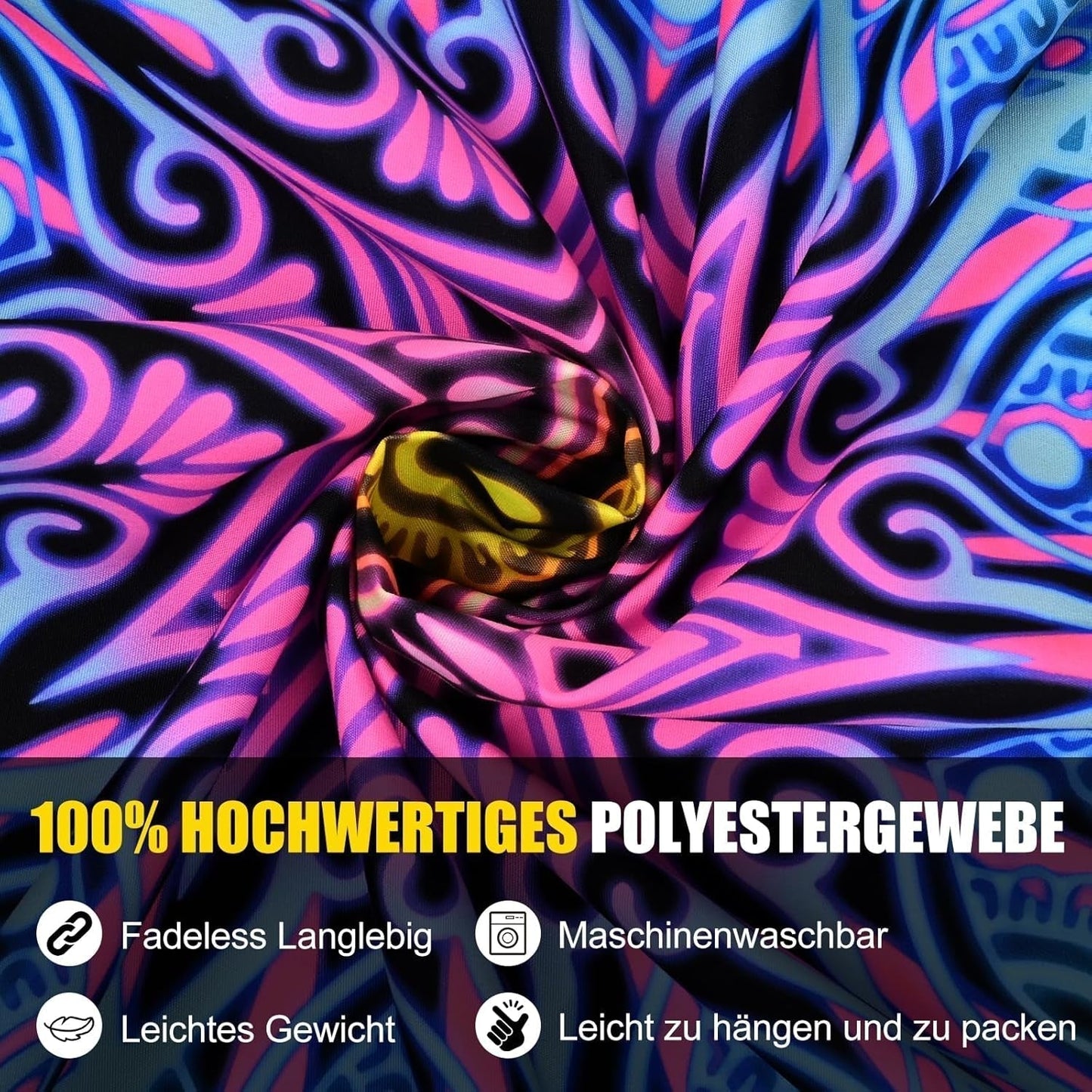 Tapestry alishomtll farvet mandala sort lys kunst Hjem - Tilbehør og dekorationer Naty Shop