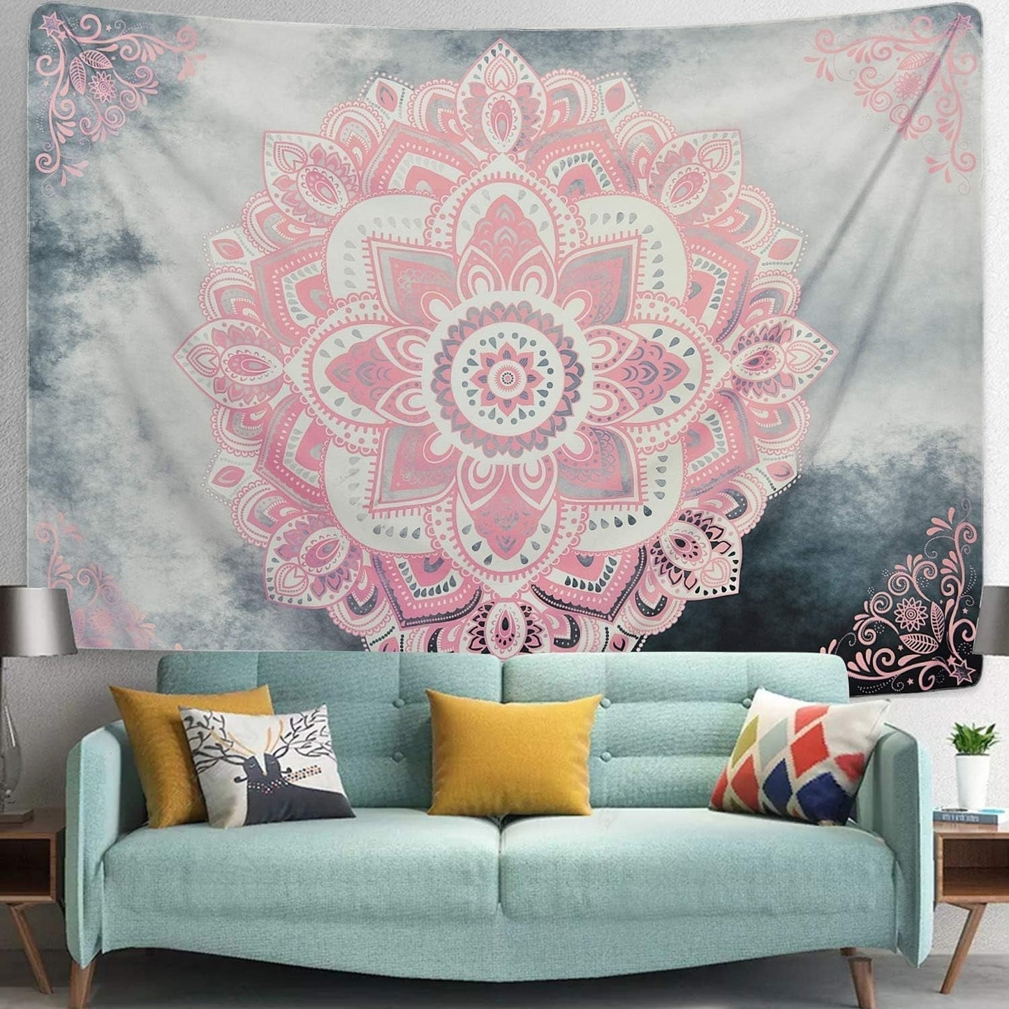 Tapestry alishomtll mandala Indisk boheme lærred Hjem - Tilbehør og dekorationer Naty Shop