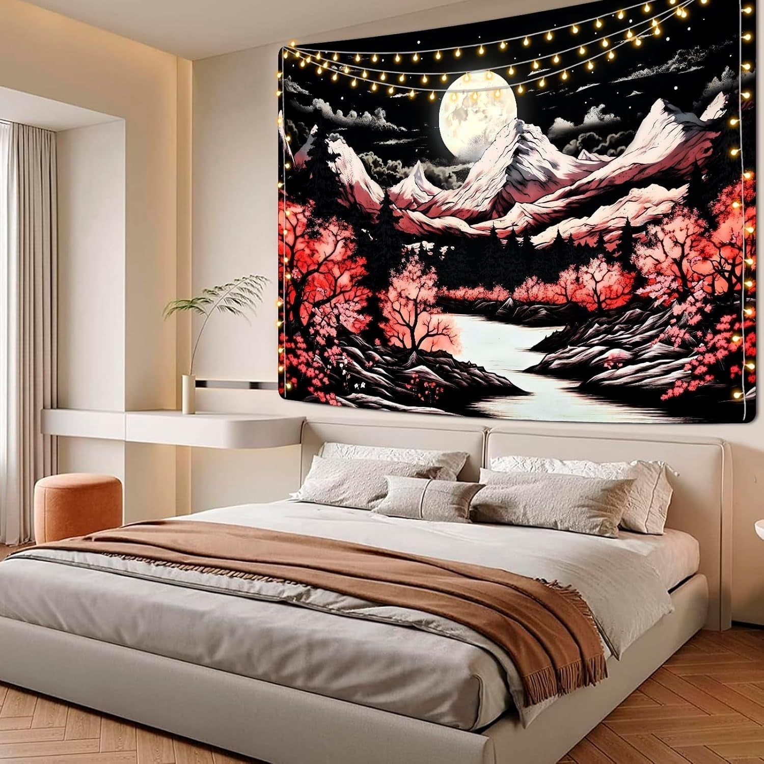 Tapestry alishomtll bjergscene måneskov bjerge Hjem - Tilbehør og dekorationer Naty Shop