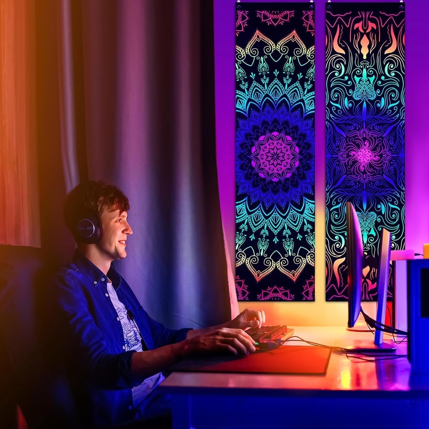 Tapestry alishomtll pack mandala reaktiv boheme lodret Hjem - Tilbehør og dekorationer Naty Shop