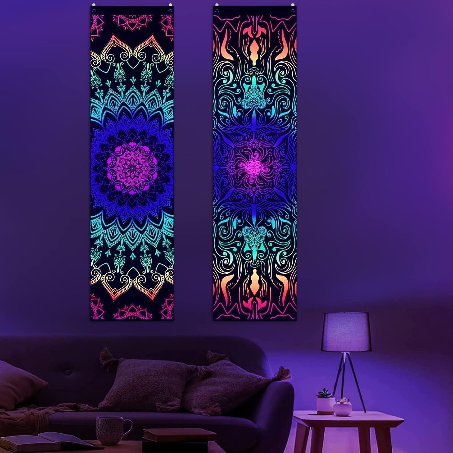 Tapestry alishomtll pack mandala reaktiv boheme lodret Hjem - Tilbehør og dekorationer Naty Shop 2 pakker 120X32,5 cm