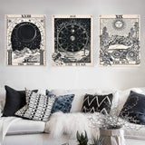 Alishomtll gobelin tarot sæt sol måne stjerner Hjem - Tilbehør og dekorationer Naty Shop Tarot sæt (sort og hvid) 40 X 50 Cm