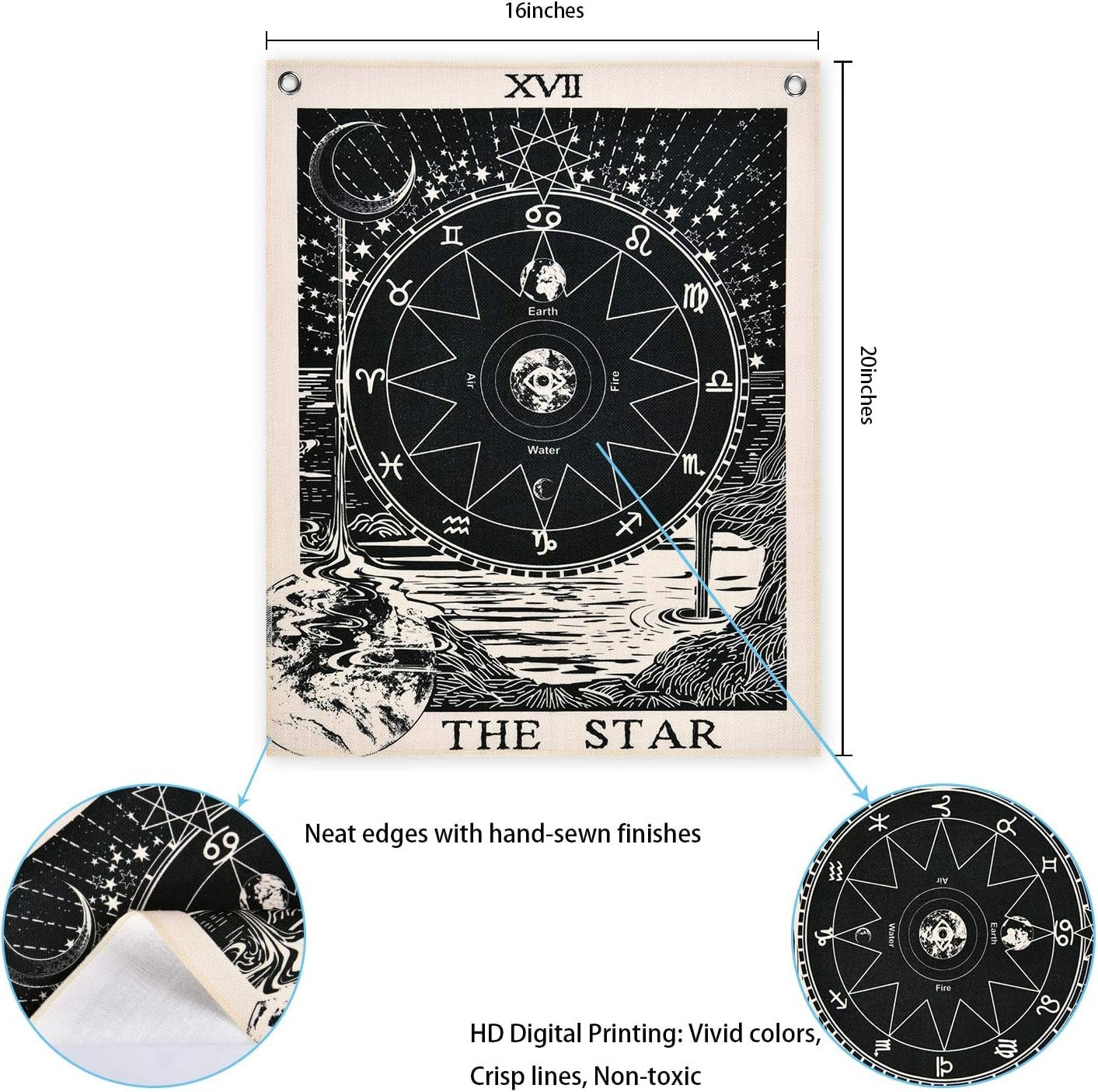 Tapestry alishomtll tarot sæt sol måne stjerner Hjem - Tilbehør og dekorationer Naty Shop
