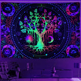 Tapestry alishomtll træliv fluorescerende sol og måne Hjem - Tilbehør og dekorationer Naty Shop