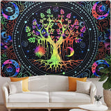 Tapestry alishomtll træliv fluorescerende sol og måne Hjem - Tilbehør og dekorationer Naty Shop