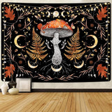 Tapestry alishomtll vintage champignon måne ahornblad botanisk Hjem - Tilbehør og dekorationer Naty Shop Multi 150L X 130B Cm