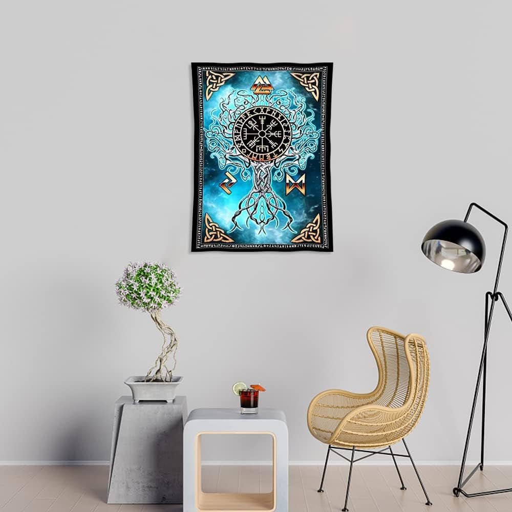 Nordisk vikingekunst gobelin vikingehus - tilbehør og dekorationer Naty Shop