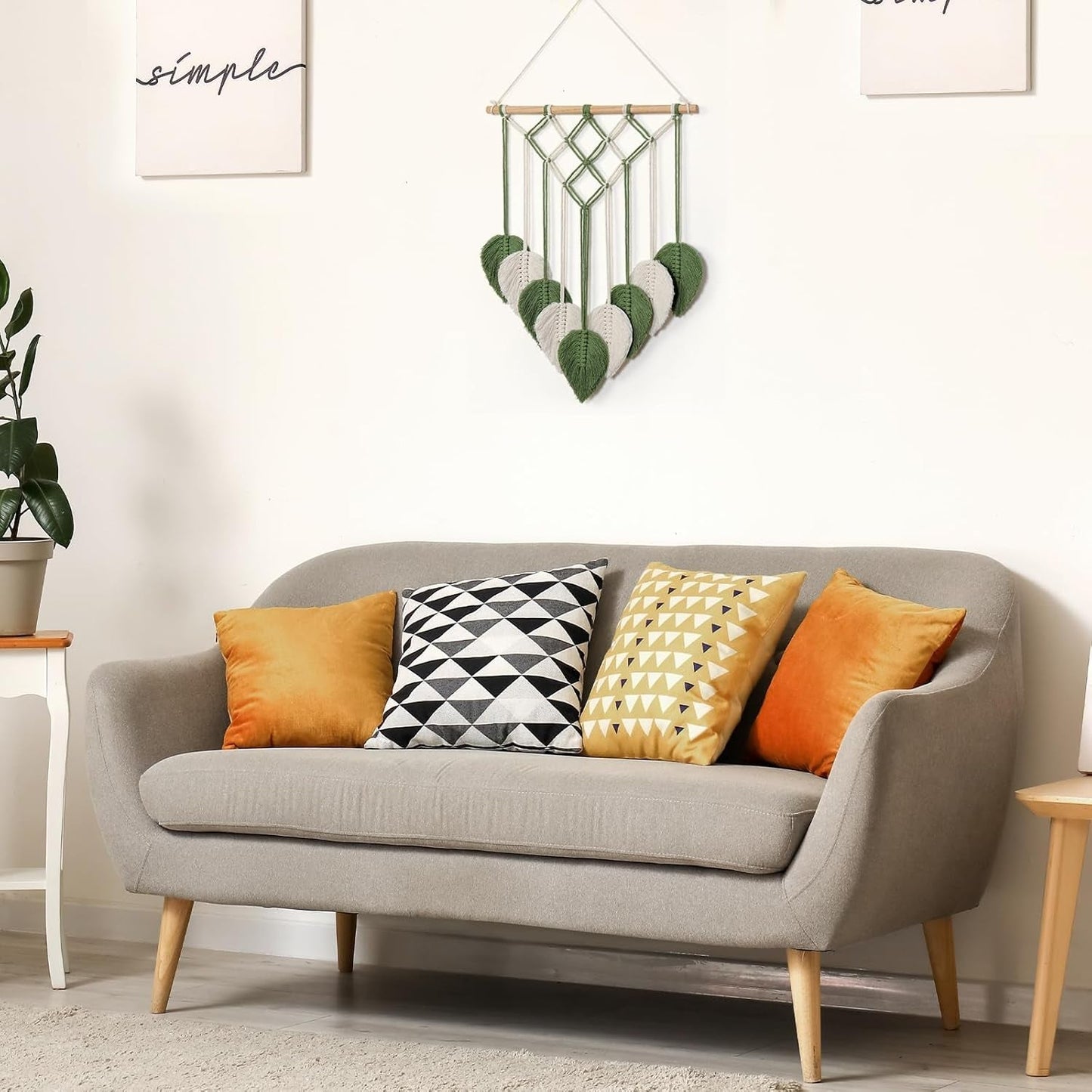 Tapestry astnic gobelin vævet grønne blade Hjem - Tilbehør og dekorationer Naty Shop