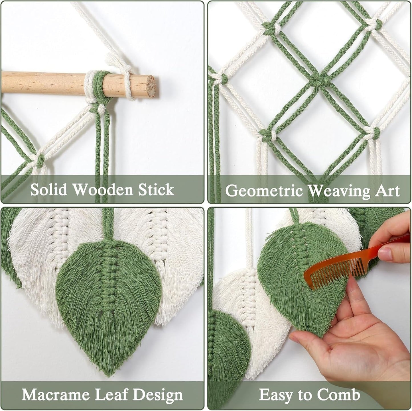 Tapestry astnic gobelin vævet grønne blade Hjem - Tilbehør og dekorationer Naty Shop