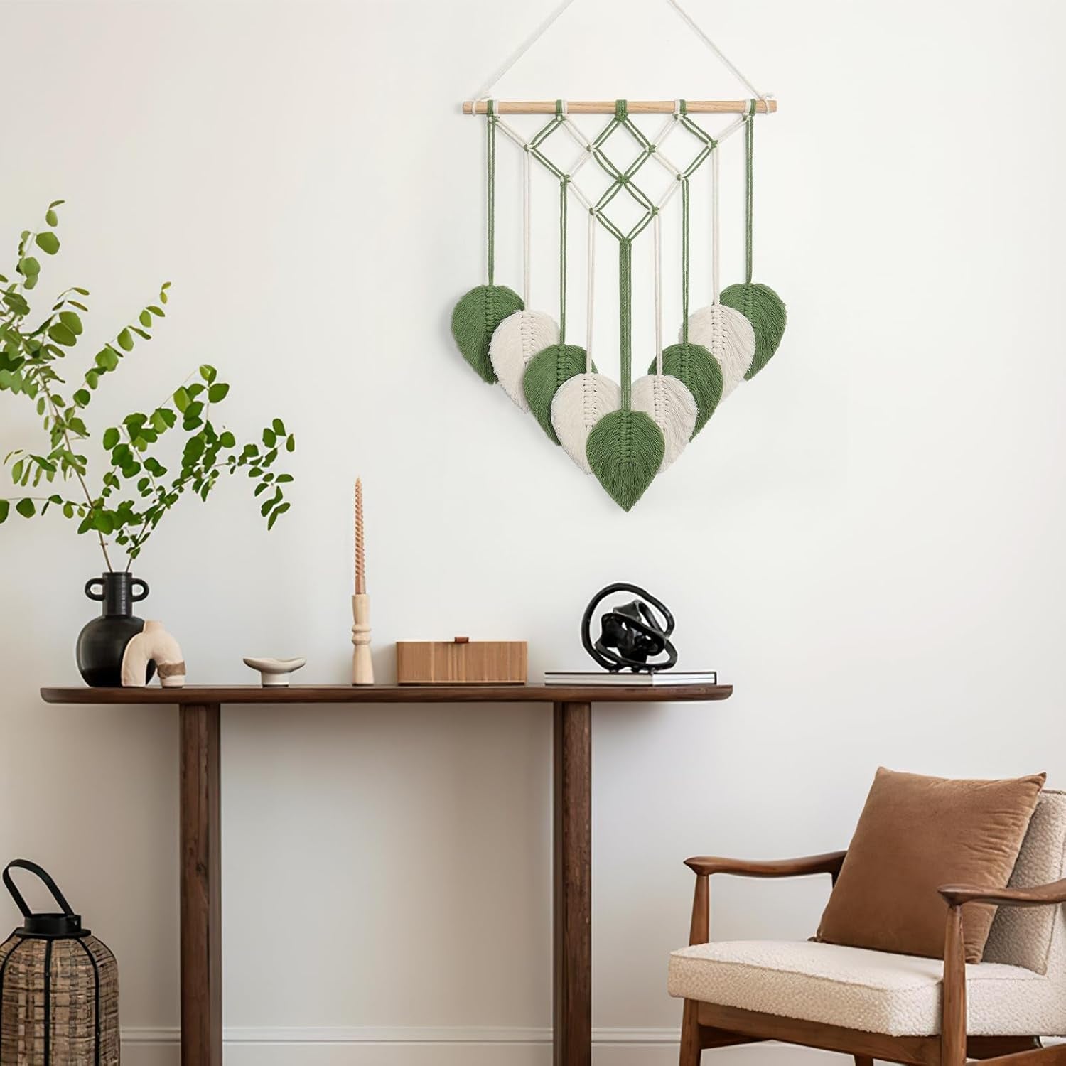 Tapestry astnic gobelin vævet grønne blade Hjem - Tilbehør og dekorationer Naty Shop