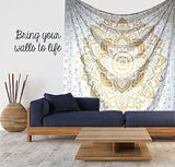 Tapestry guld metallisk mandala indisk bomuld strand kaste Casa - Tilbehør og dekorationer Naty Shop