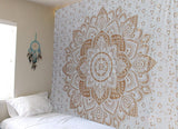 Tapestry guld metallisk mandala indisk bomuld strand kaste Casa - Tilbehør og dekorationer Naty Shop