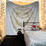 Tapestry guld metallisk mandala indisk bomuld strand kaste Casa - Tilbehør og dekorationer Naty Shop