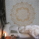 Tapestry guld metallisk mandala indisk bomuld strand kaste Casa - Tilbehør og dekorationer Naty Shop