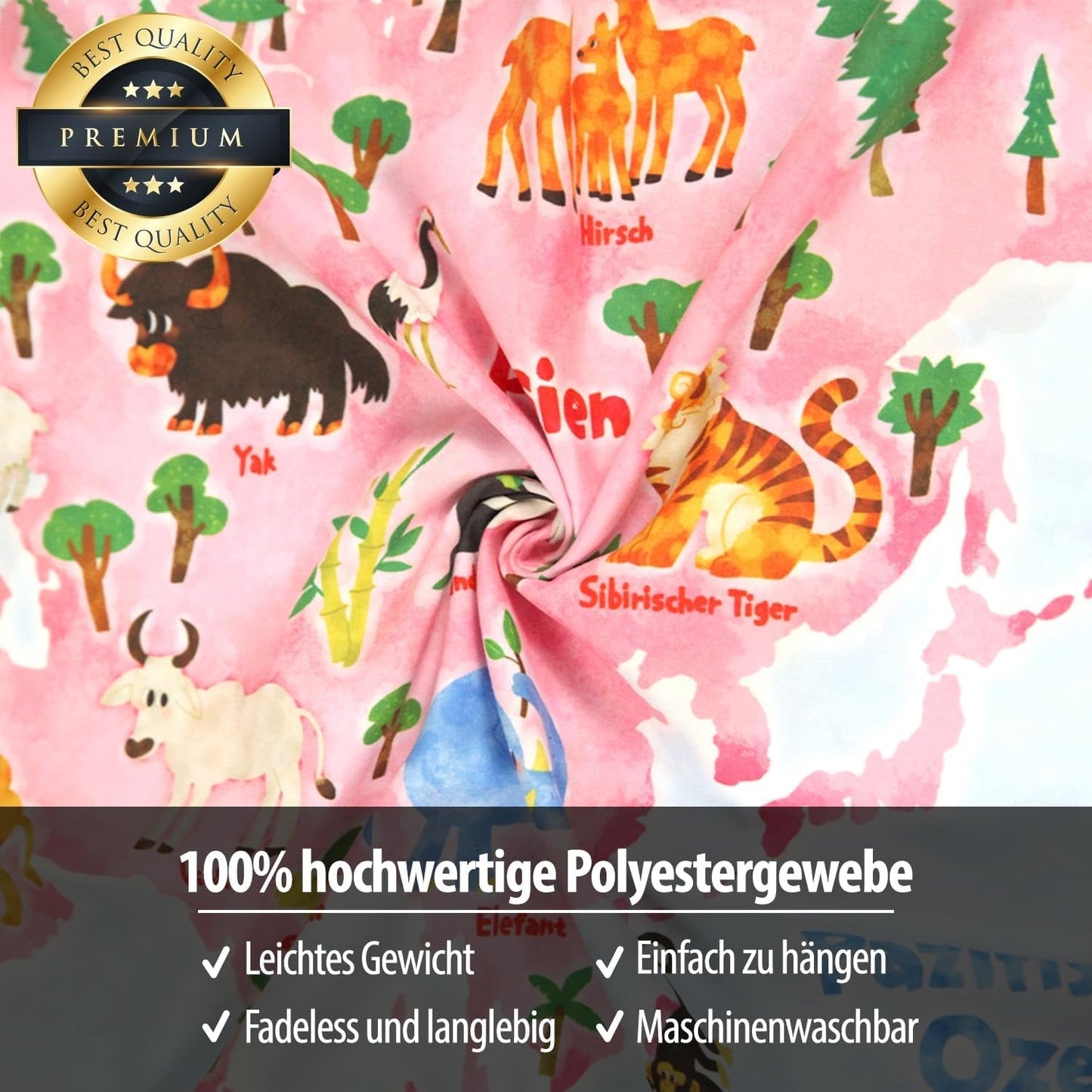 Bashom gobelin Tysk dyreverdenskort til børn Hjem - Tilbehør og dekorationer Naty Shop