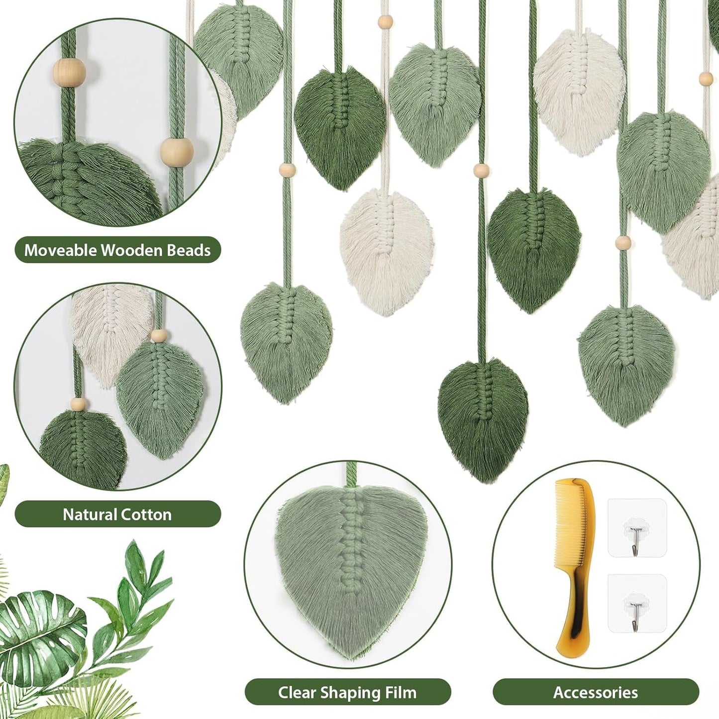 Tapestry betyfoy vægophæng stort deco blad Hjem - Tilbehør og dekorationer Naty Shop
