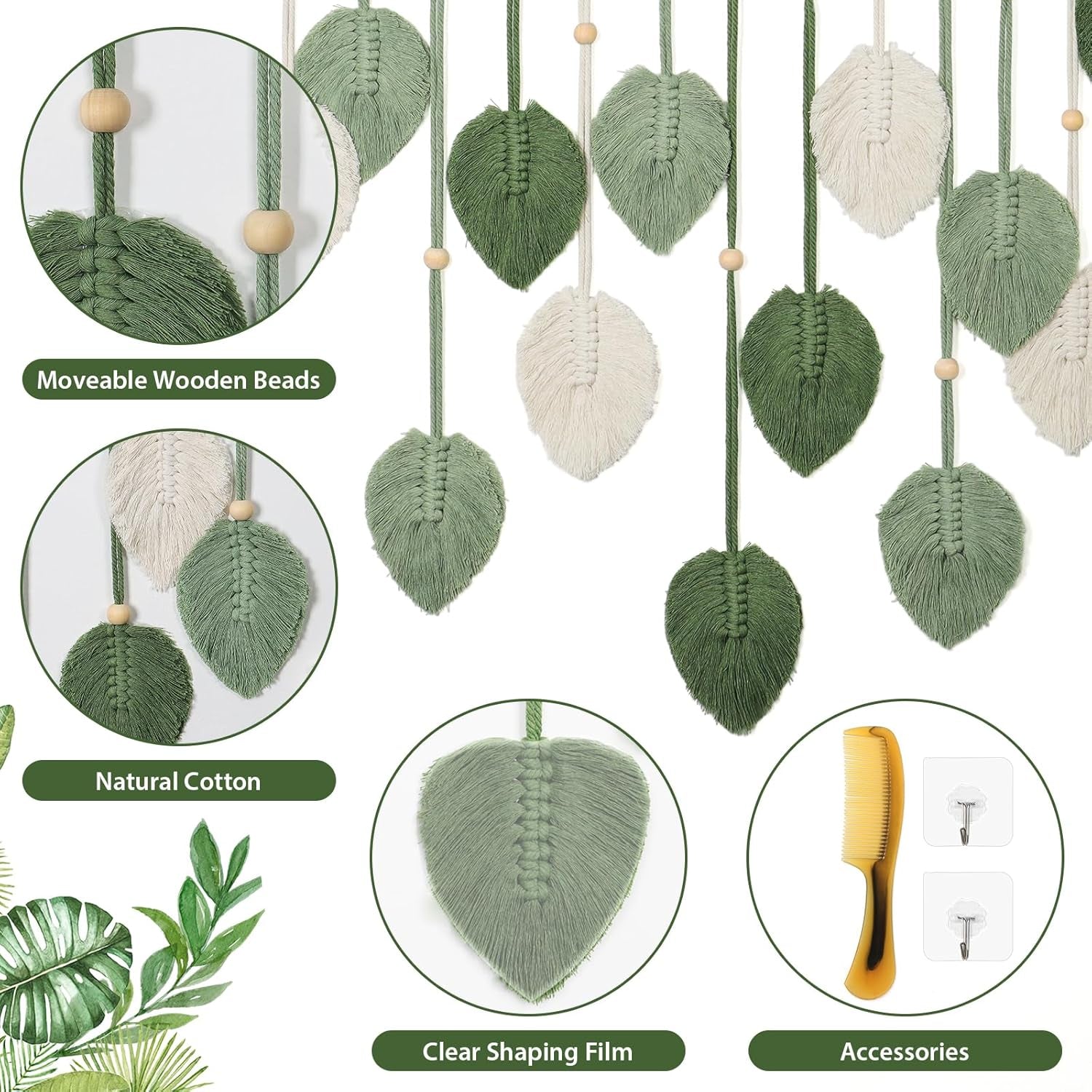 Tapestry betyfoy vægophæng stort deco blad Hjem - Tilbehør og dekorationer Naty Shop