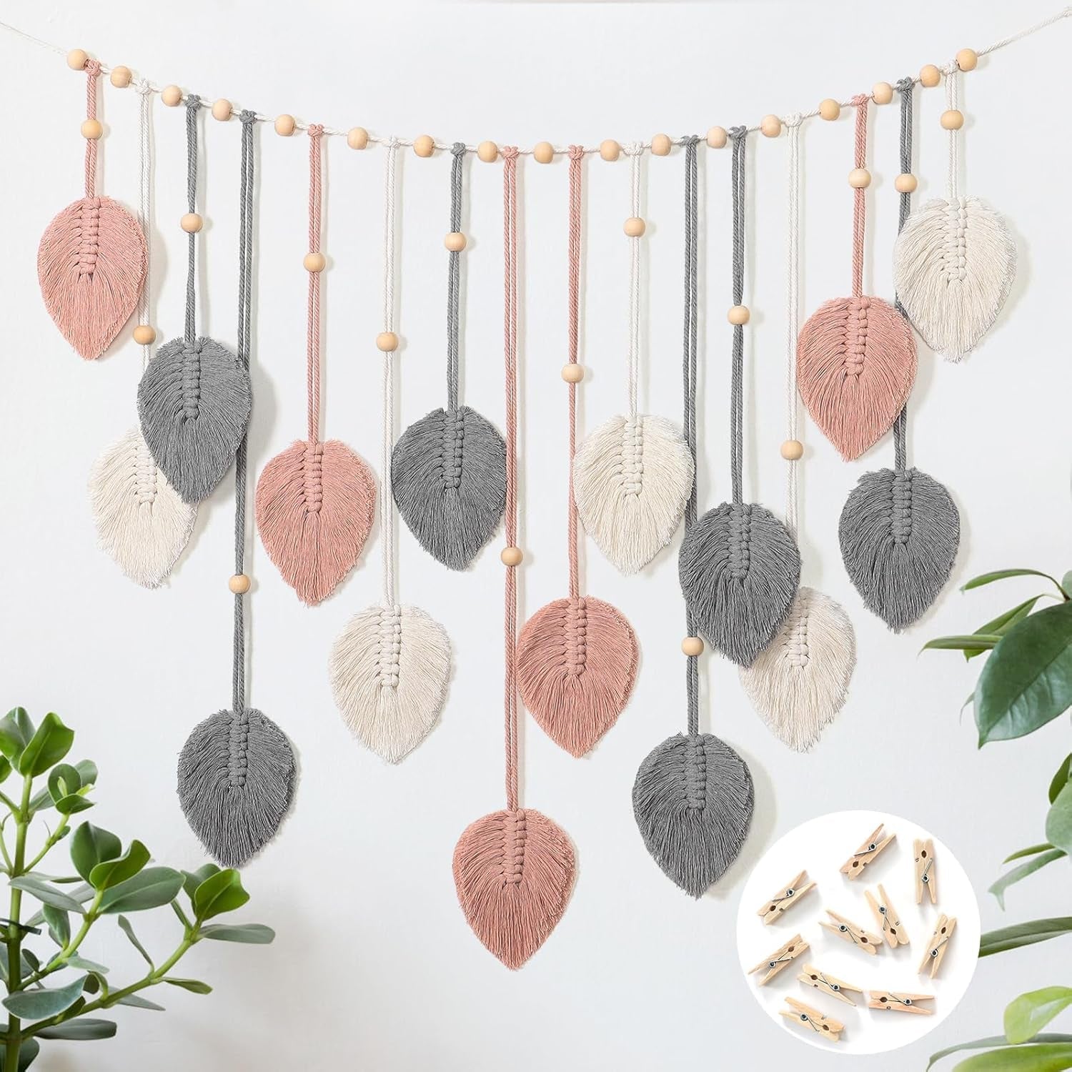 Tapestry betyfoy vægophæng stort deco blad Hjem - Tilbehør og dekorationer Naty Shop Pink