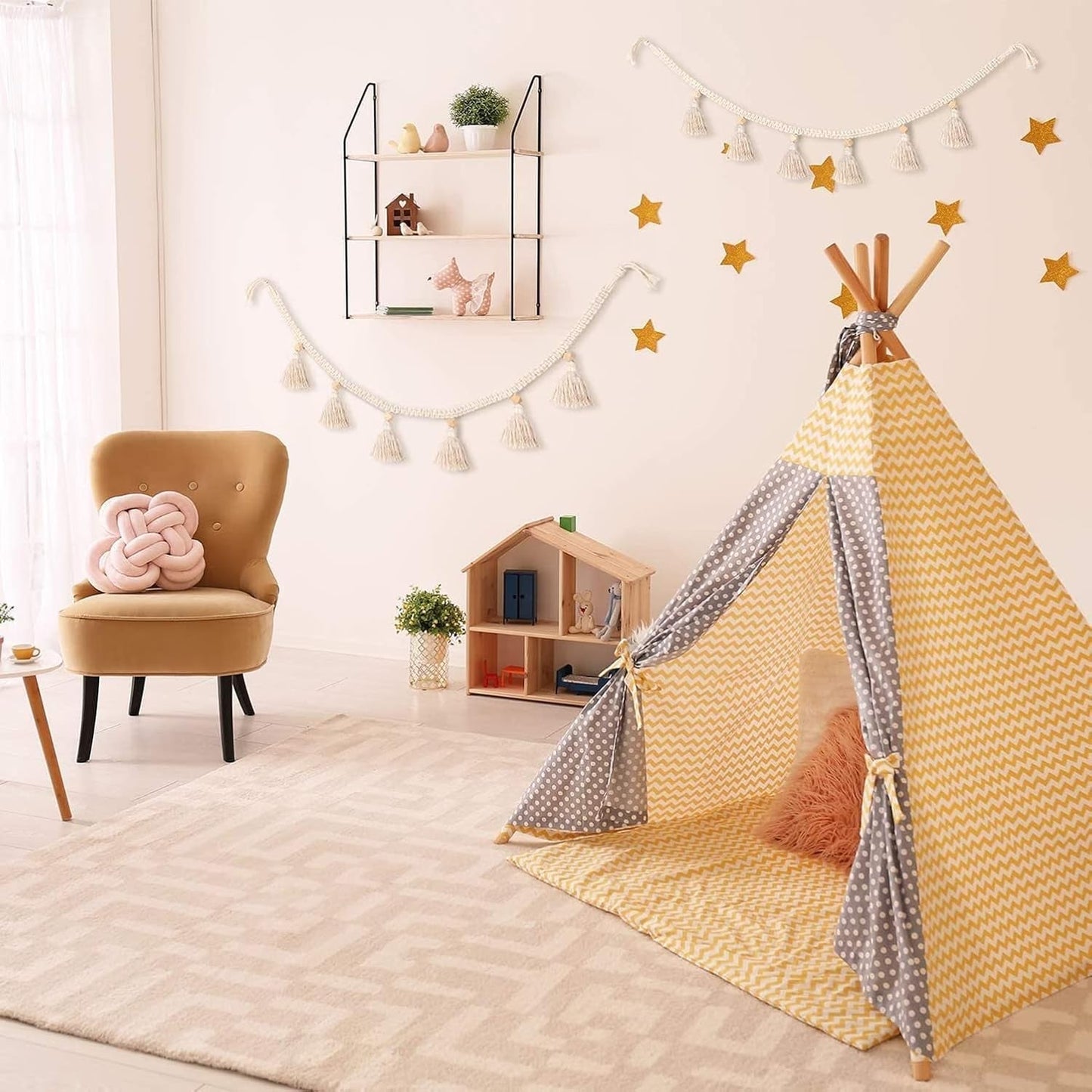 Tapestry stykker frynser guirlande banner bomuldsstoffer Hjem - Tilbehør og dekorationer Naty Shop