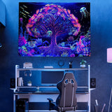 Tapestry tree of life fluorescerende mandala Home - Tilbehør og dekorationer Naty Shop