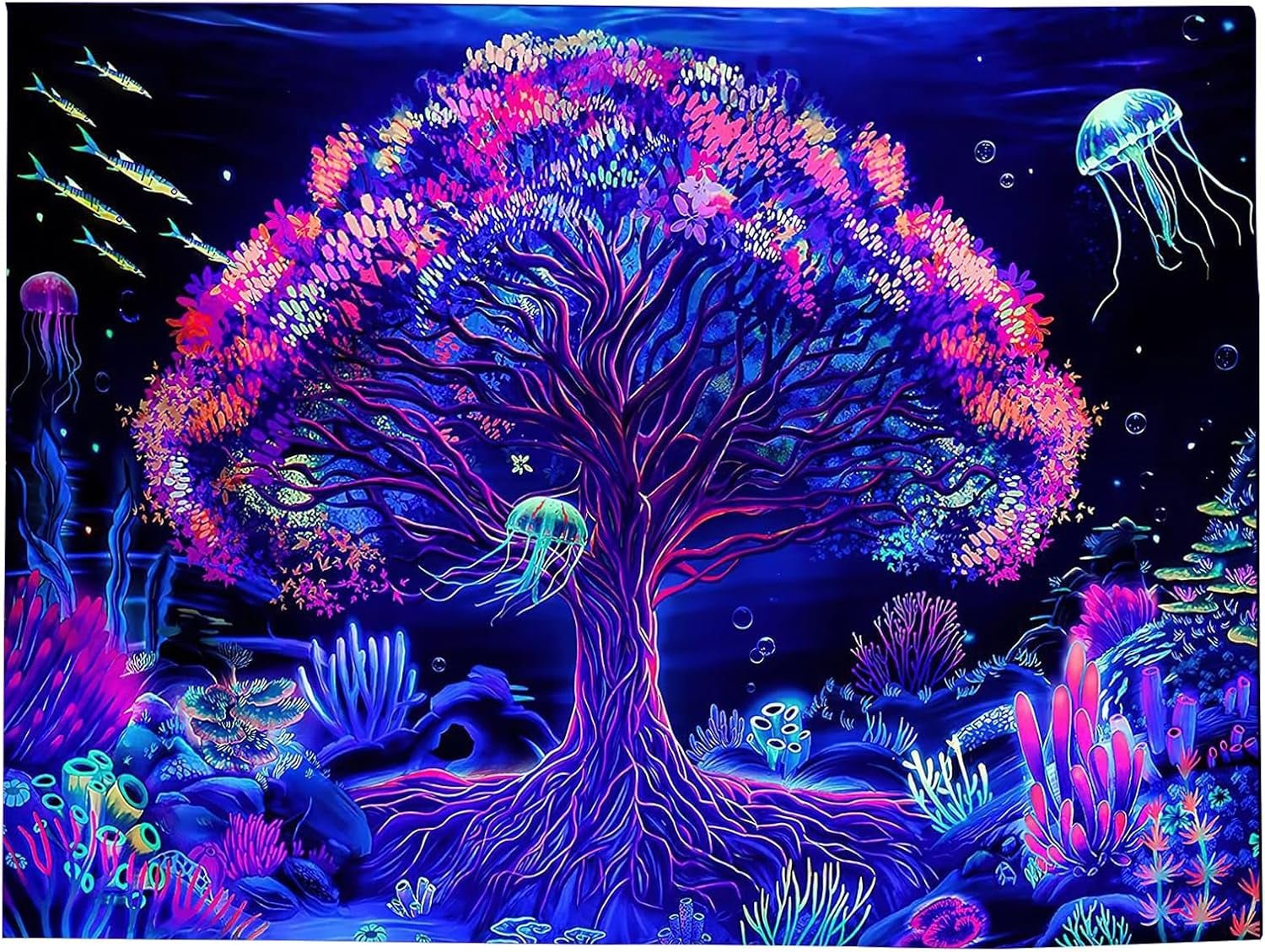 Tapestry life tree mandala fluorescerende Hjem - Tilbehør og dekorationer Naty Shop Standardtitel