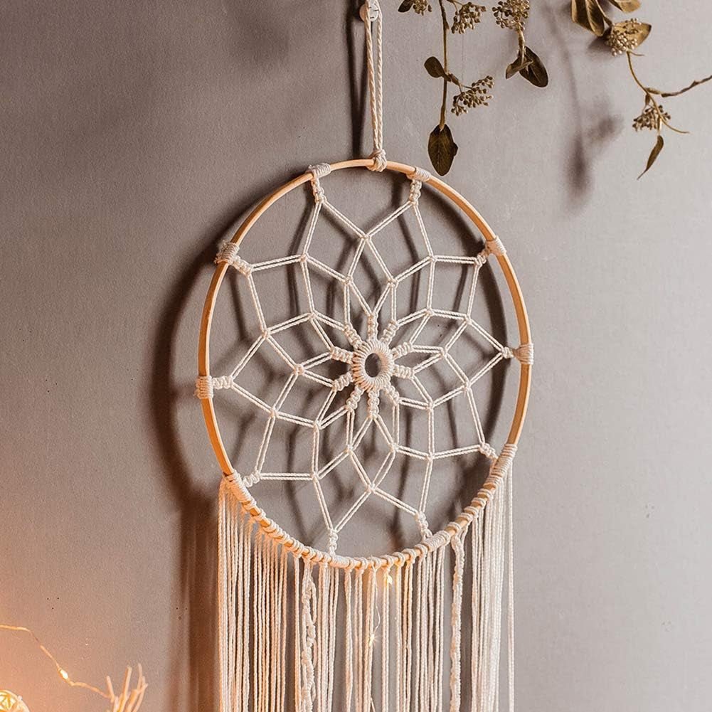 Tapestry deco dreamcatcher vævet hvid vægdekoration Hjem - Tilbehør og dekorationer Naty Shop