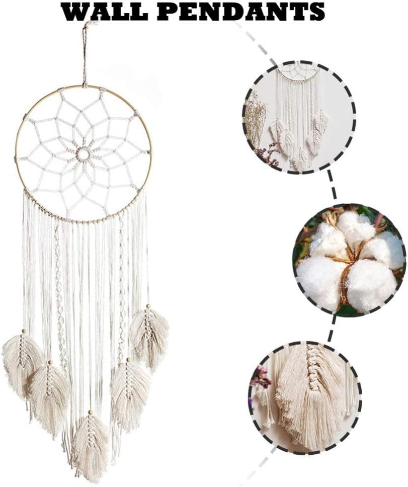 Tapestry deco dreamcatcher vævet hvid vægdekoration Hjem - Tilbehør og dekorationer Naty Shop