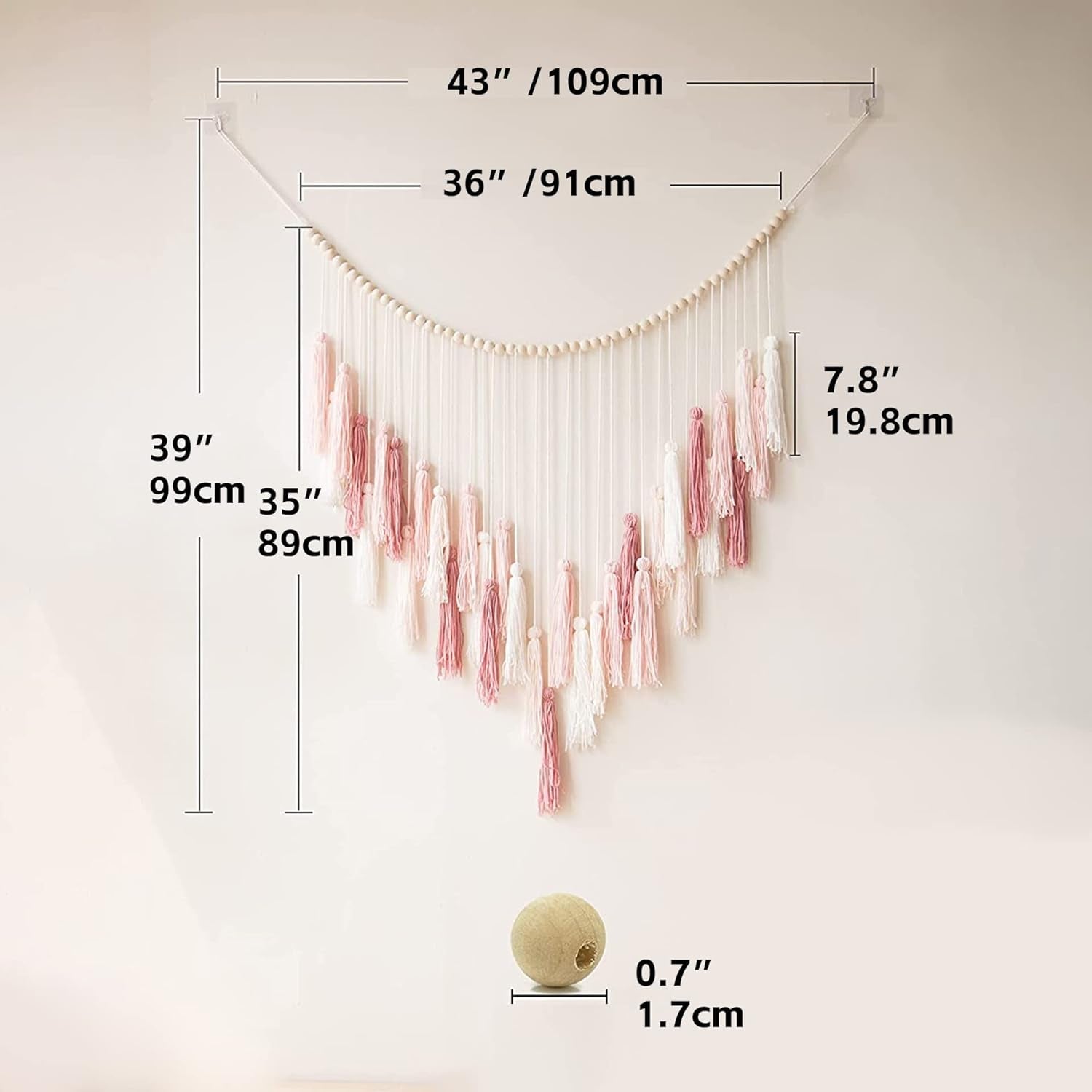 Tapestry deco hængende vævet pastoral træ perle Hjem - Tilbehør og dekorationer Naty Shop