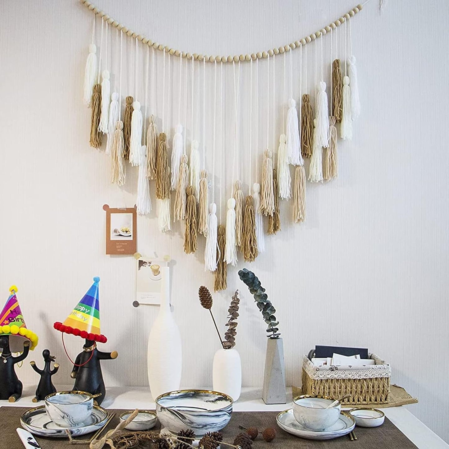 Tapestry deco hængende vævet pastoral træ perle Hjem - Tilbehør og dekorationer Naty Shop