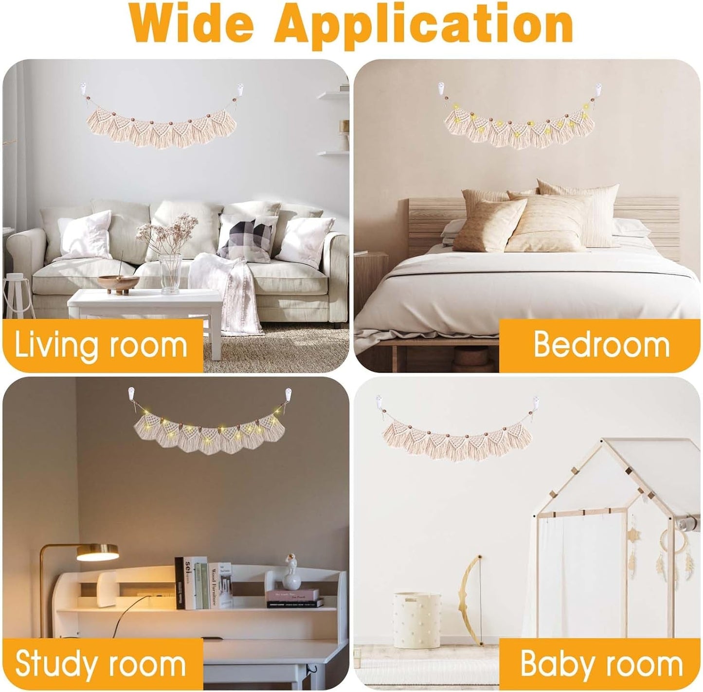 Tapestry dekoration håndlavede vævede frynser led guirlande Hjem - Tilbehør og dekorationer Naty Shop