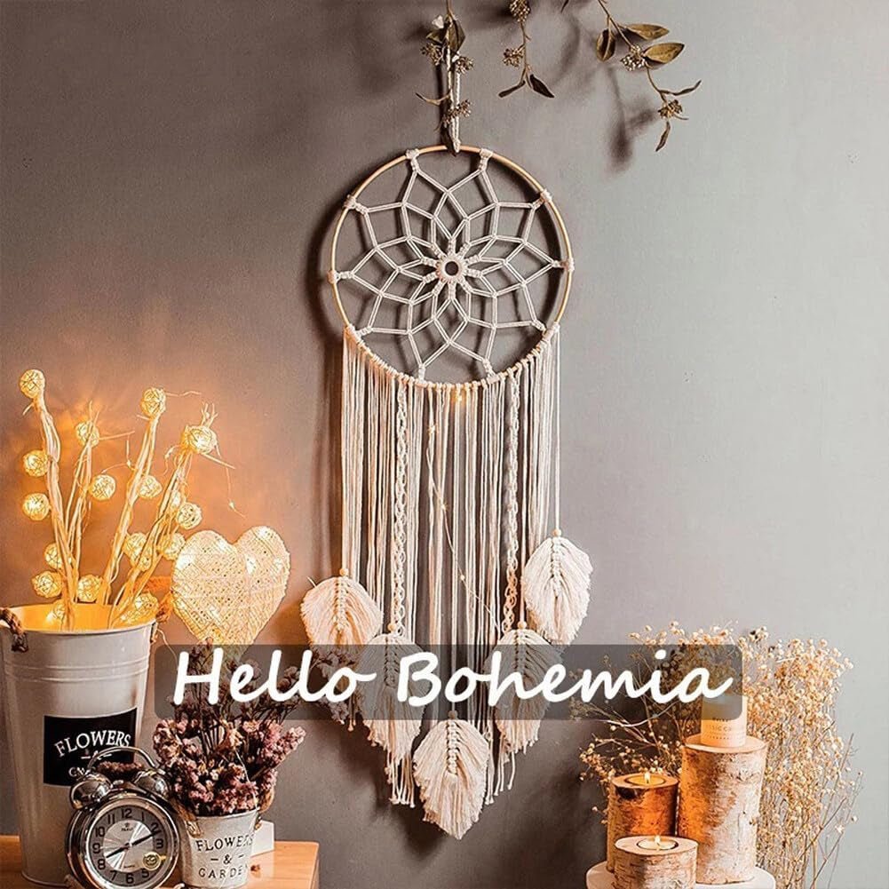 Stor hvid drømmefanger gobelin håndlavet kvast Casa - Tilbehør og dekorationer Naty Shop