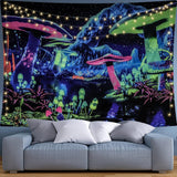 Tapestry dremisland blacklight champignon psykedelisk reaktiv galaksevæg Hjem - Tilbehør og dekorationer Naty Shop