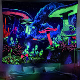 Tapestry dremisland blacklight champignon psykedelisk reaktiv galaksevæg Hjem - Tilbehør og dekorationer Naty Shop Mushroom 200L X 148B Cm