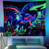 Tapestry dremisland blacklight champignon psykedelisk reaktiv galaksevæg Hjem - Tilbehør og dekorationer Naty Shop
