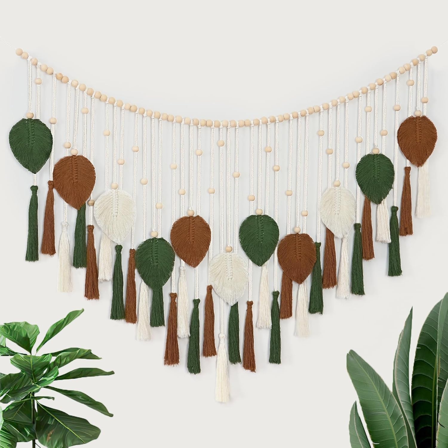 Dremisland gobelin store beige grønne blade kvaster Hjem - Tilbehør og dekorationer Naty Shop Coffee