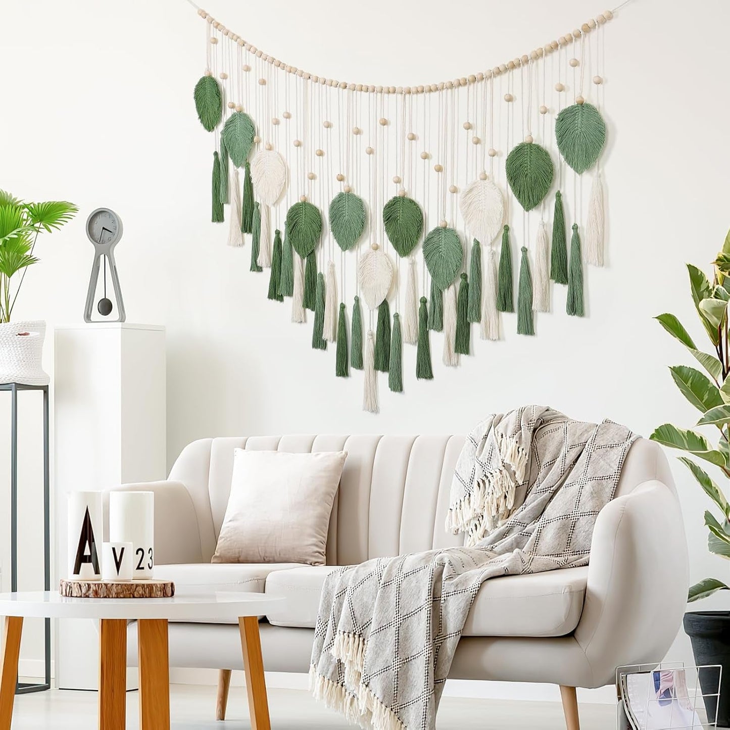 Dremisland gobelin store beige grønne blade kvaster Hjem - Tilbehør og dekorationer Naty Shop