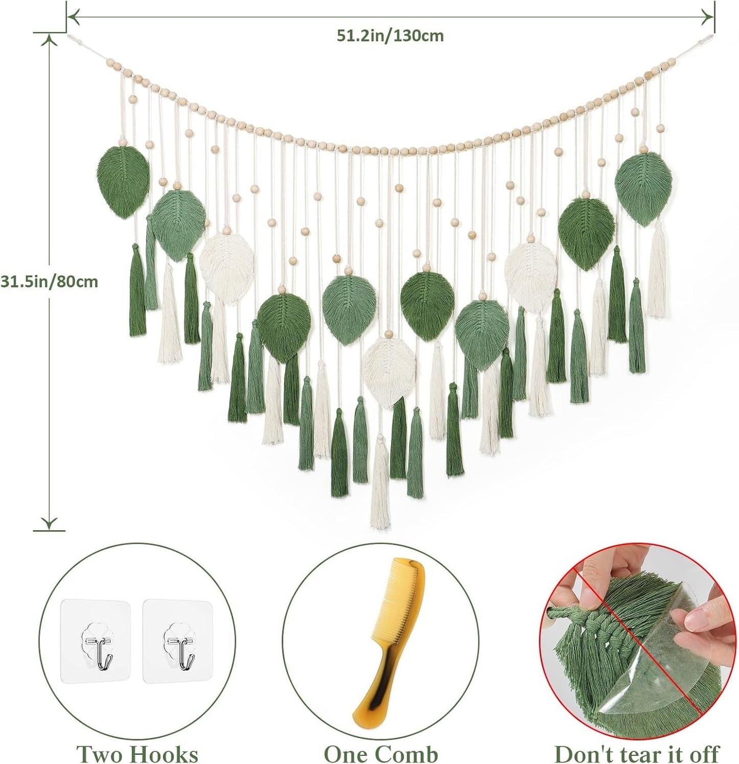 Dremisland gobelin store beige grønne blade kvaster Hjem - Tilbehør og dekorationer Naty Shop