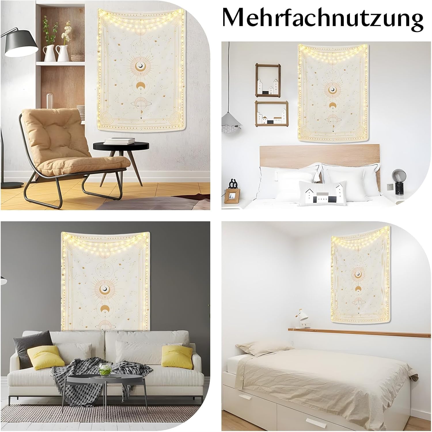 Gobelin månefaser mystisk konstellation Hjem - Tilbehør og dekorationer Naty Shop