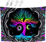 Tapestry fluorescerende træliv psykedelisk måne Hjem - Tilbehør og dekorationer Naty Shop
