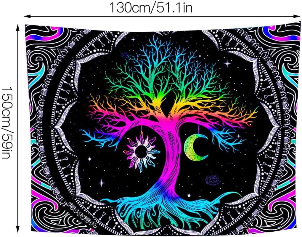 Tapestry fluorescerende træliv psykedelisk måne Hjem - Tilbehør og dekorationer Naty Shop
