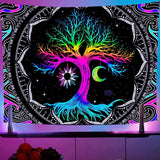 Tapestry fluorescerende træliv psykedelisk måne Hjem - Tilbehør og dekorationer Naty Shop Standardtitel