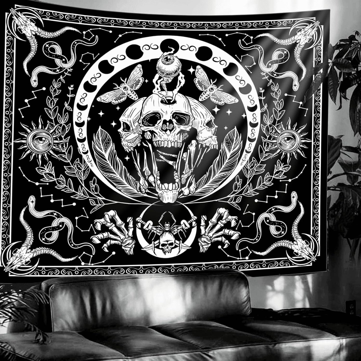 Gobelin gothic halloween banner sort hvid Hjem - Tilbehør og dekorationer Naty Shop Standard titel
