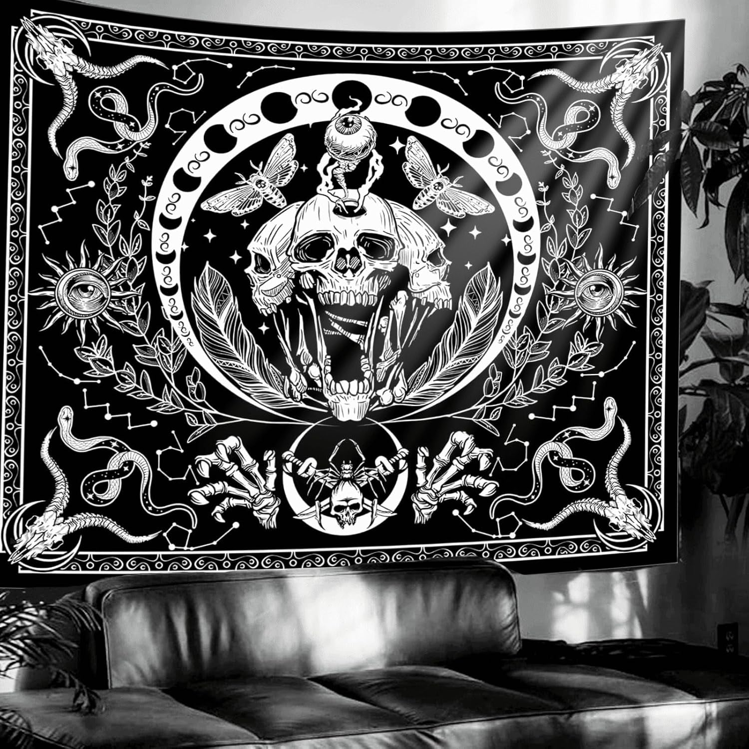 Gobelin gothic halloween banner sort hvid Hjem - Tilbehør og dekorationer Naty Shop Standard titel