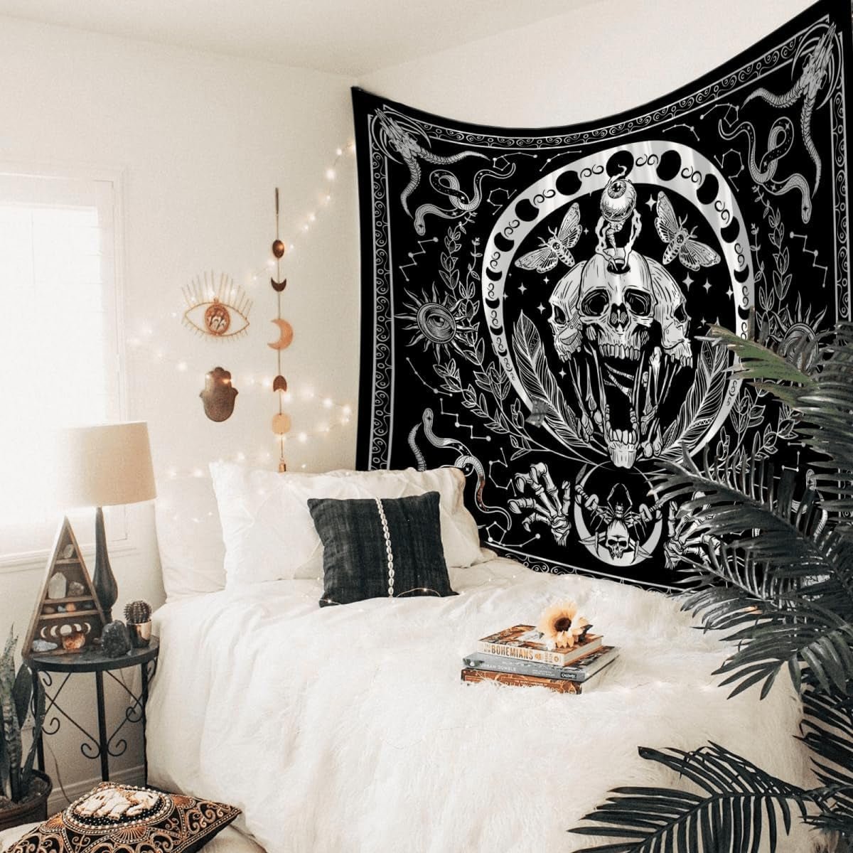 Gobelin gothic halloween banner sort hvid Hjem - Tilbehør og dekorationer Naty Shop