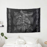 Gobelin grå viking odin økse sværd ravnekors Hjem - Tilbehør og dekorationer Naty Shop