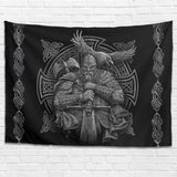 Gobelin grå viking odin økse sværd ravnekors Hjem - Tilbehør og dekorationer Naty Shop