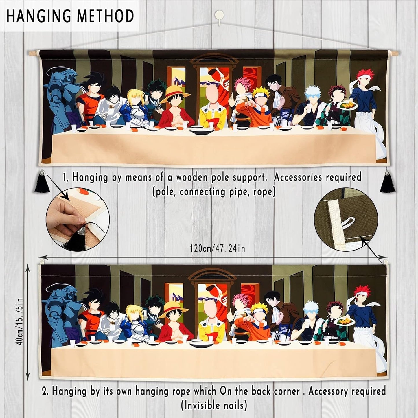Tapestry hængende lærred vægkunst maleri anime figurer Hjem - Tilbehør og dekorationer Naty Shop
